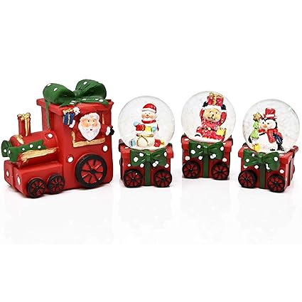 Gift Boutique Christmas Train Snow Globe Decoration 4 Piece