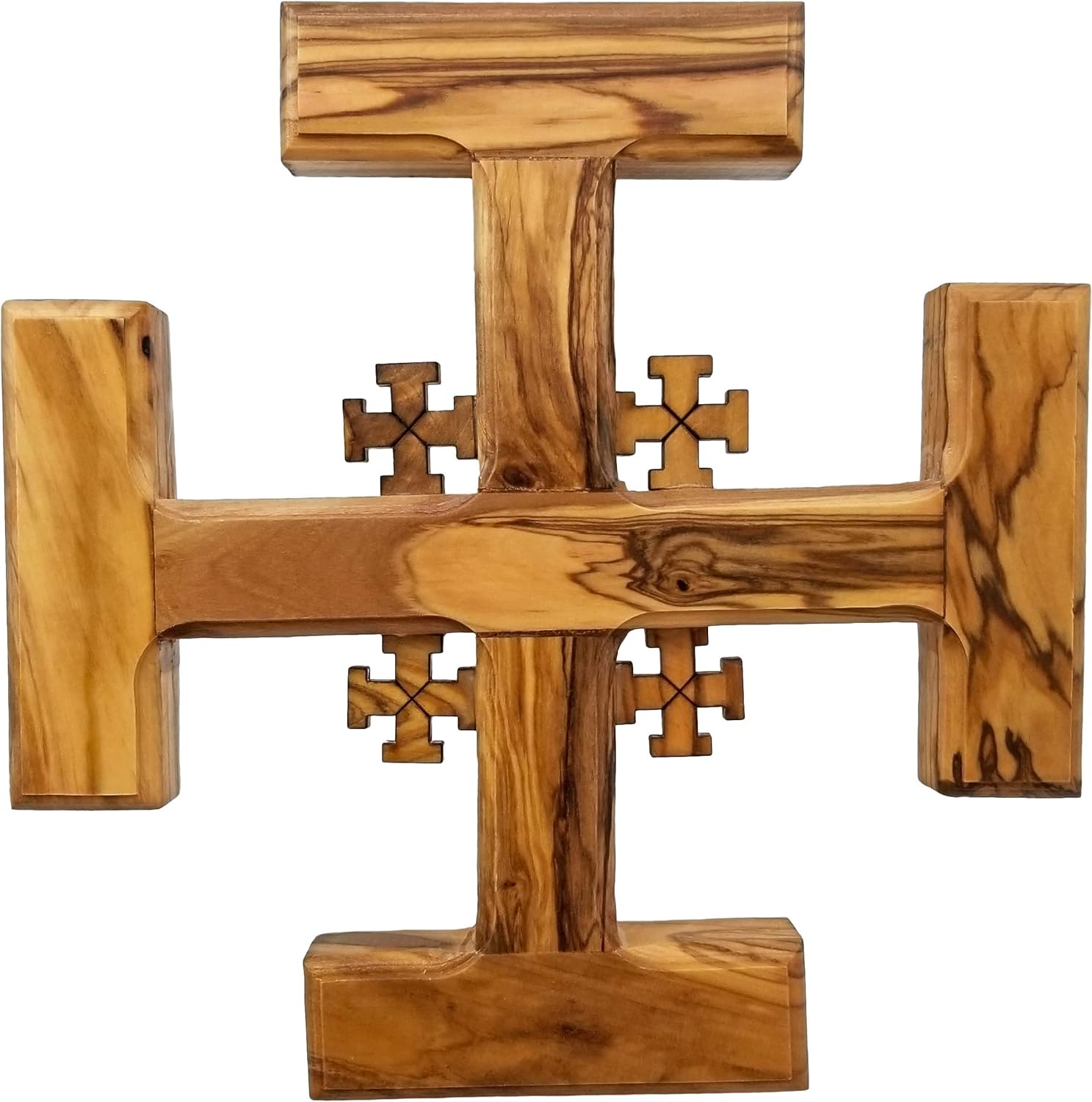 Logos Trading Post Holy Land Olive Wood Jerusalem Cross from Israel, Large, Hand