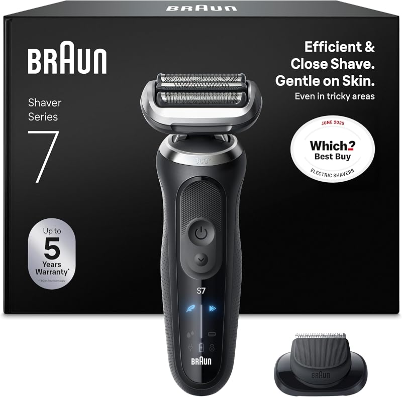 Braun Series 7 Electric Shaver 60 Min Cordless Wet & Dry with Precision Trimmer