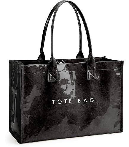 Amazon.com: KAMEILONG Women's Large PVC Tote Bag Letters Print