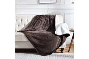 Yaning Waterproof Blanket for Bed Couch Sofa, Soft Liquid Pee Proof Pet Blanket for Dog Puppy Cat, Reversible Sherpa Fleece Blanket for Furniture Protector (Brown, 50x60 inches)