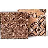 Hekaya Amber Olive Oil Soap Bar – Handmade & Natural – Moisturizing Vegan Soap for Face & Body – Warm Earthy Scent – Pack of 4 Large Bars (17.6 oz Total)