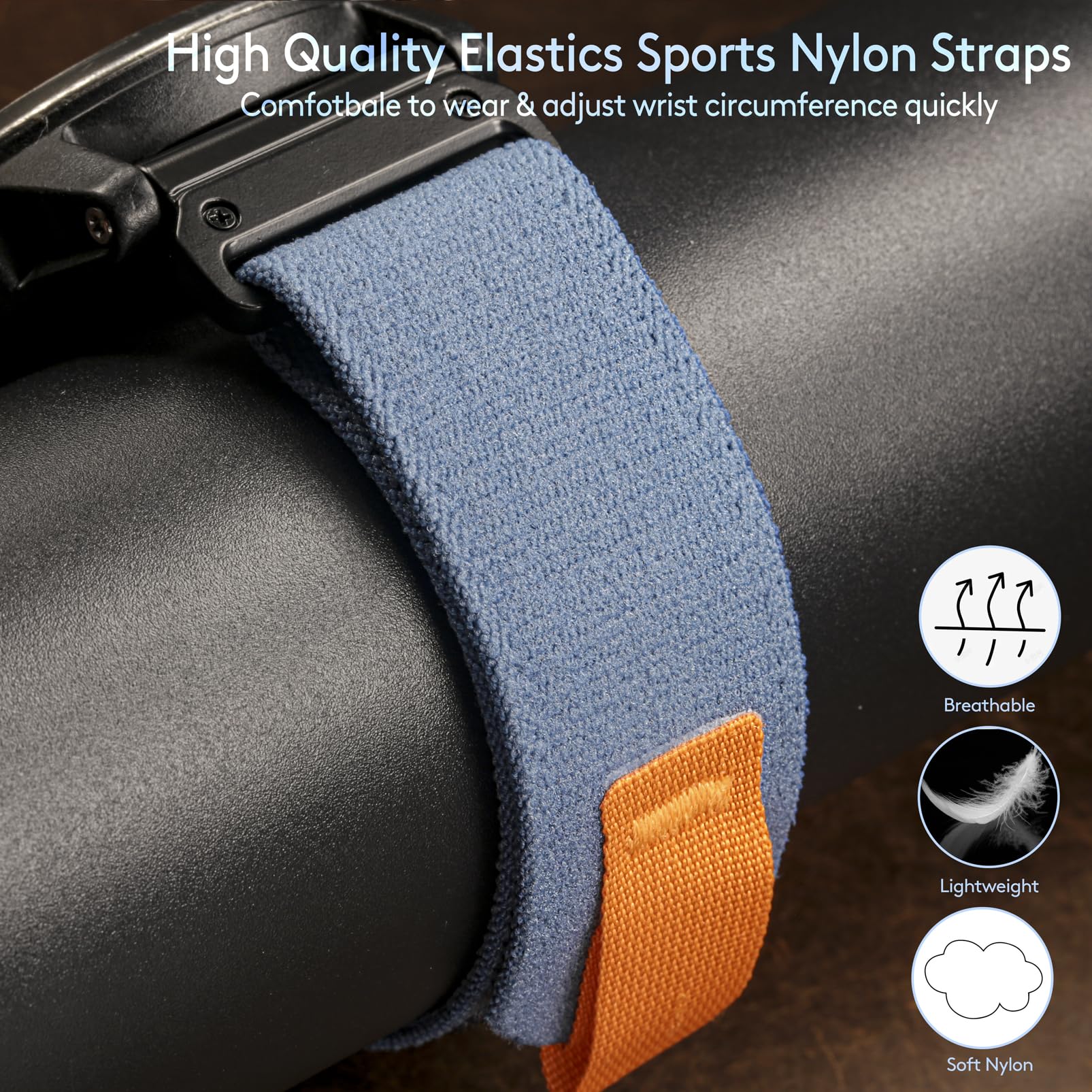 torbollo Uhrenarmband Kompatibel mit Garmin, gewebt Sportarmband für fēnix/Forerunner/Approach/MARQ/quatix/D2 Serie Robustes Ersatzband für Männer 5