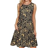 elescat Women's Summer Dresses 2026 Beach Casual Sleeveless Floral Print Tank Loose Sundress with Pocket