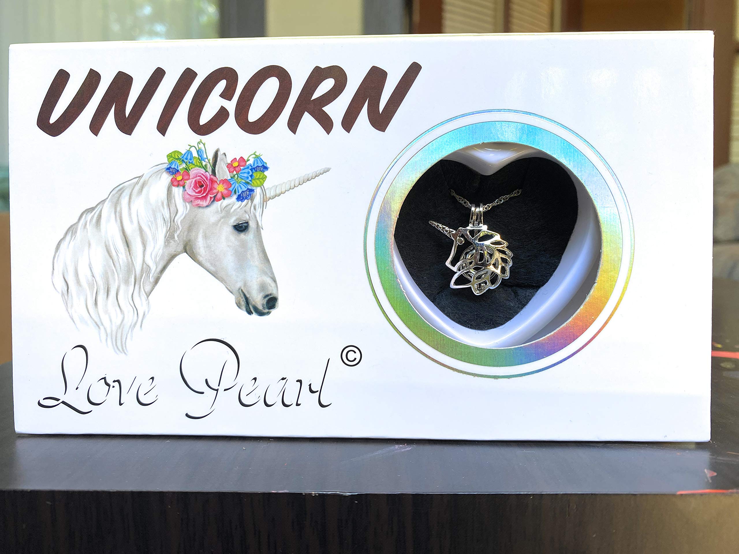 Unicorn Love Unisex Wish Pearl Cultured Pearls Necklace Set Chain Pendant With Stainless Steel Chain 16
