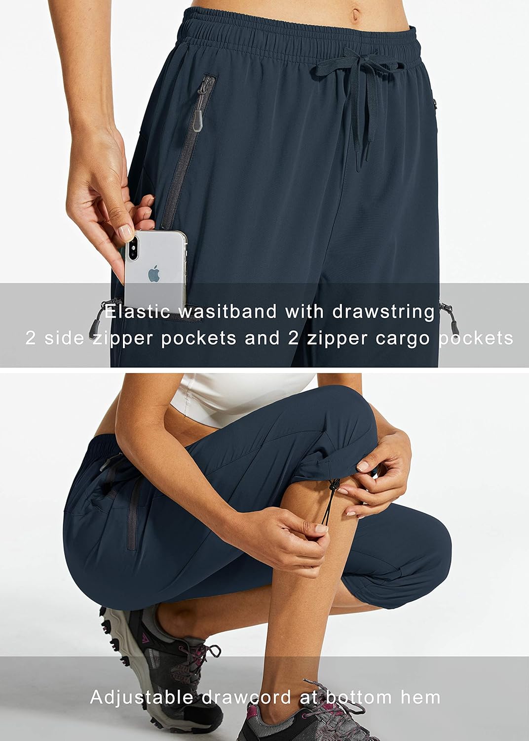 Libin Women's Cargo Hiking Pants Lightweight Quick Dry Capri Pants Athletic Workout Casual Outdoor Zipper Pockets at  Women’s Clothing store