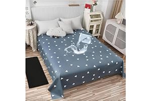 SIELUNO Waterproof Bed Sheet Flat Sheets Lightweight, Mattress Protector Sheet Bed Cover, Furniture Protector Covers for Full Size Bed-B-230x250cm(90x98in)