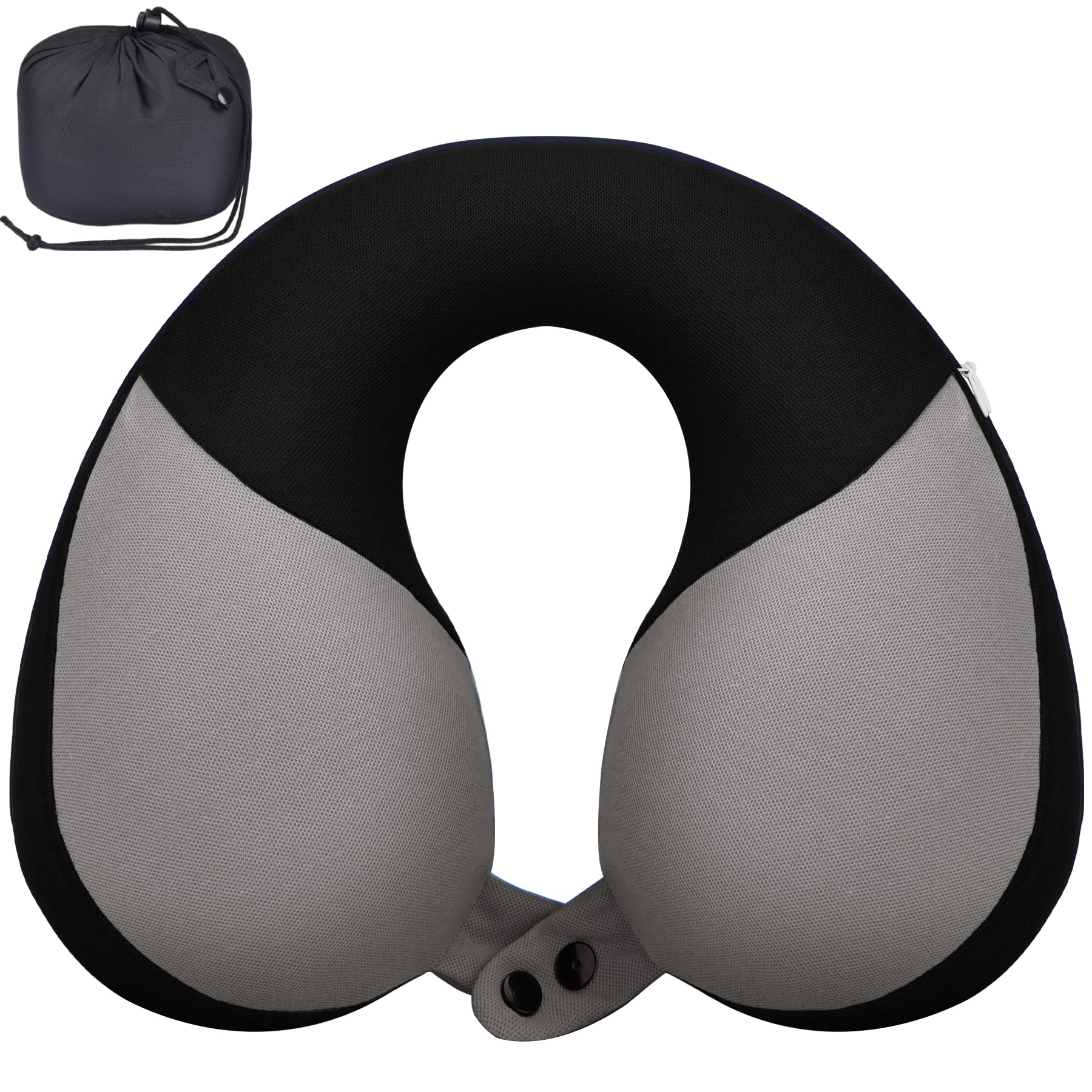 Photo 1 of COOLBEBE Kids Travel Neck Pillow, Softly Double Support Travel Pillow for Car & Airplane, Traveling Gifts for Toddler & Children (Black)