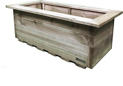 Simply Wood Signature Tanilised Trough Planter Extra Large Garden 83x40cm