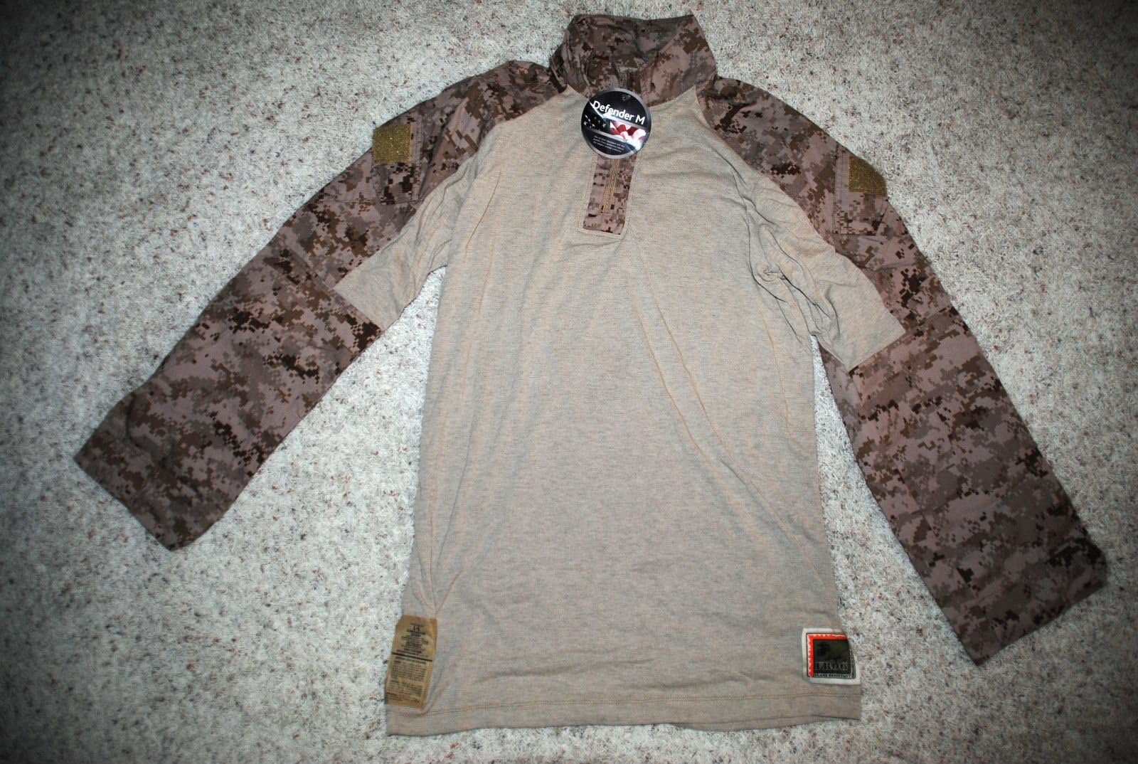 NEW USMC NOMEX FIRE RESISTANT MARPAT DESERT FROG COMBAT SHIRT - LARGE LONG