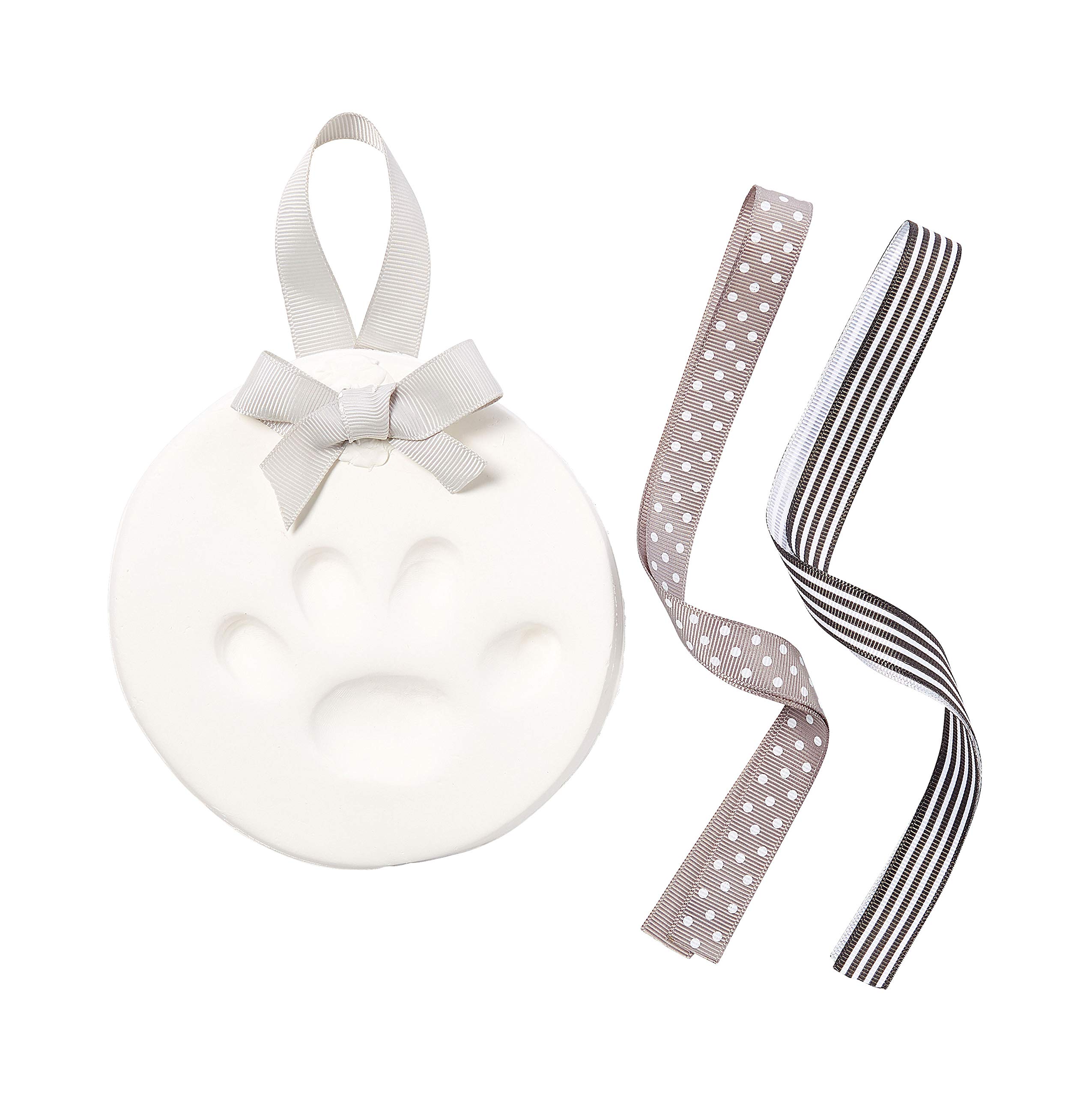 Photo 1 of Pearhead Pet Paw Print Keepsake Ornament Kit - DIY Hanging Clay Keepsake for Dogs & Cats, Pet's First Christmas Ornament, Customized Family Ornament, 3 Ribbons
