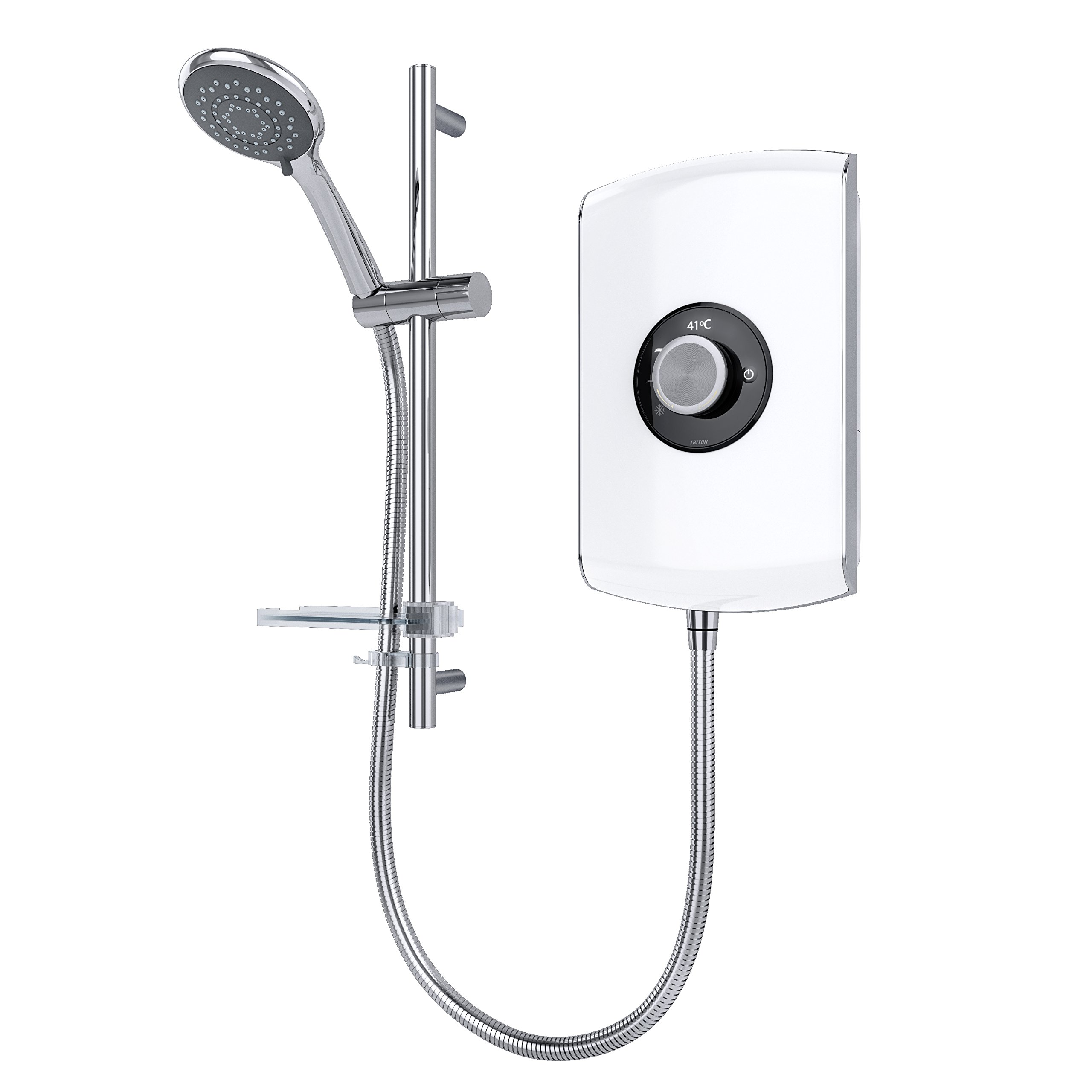 Triton Showers REAMO9GSWHT Amore Slender Electric Shower, White Gloss, 9.5 KW, 1