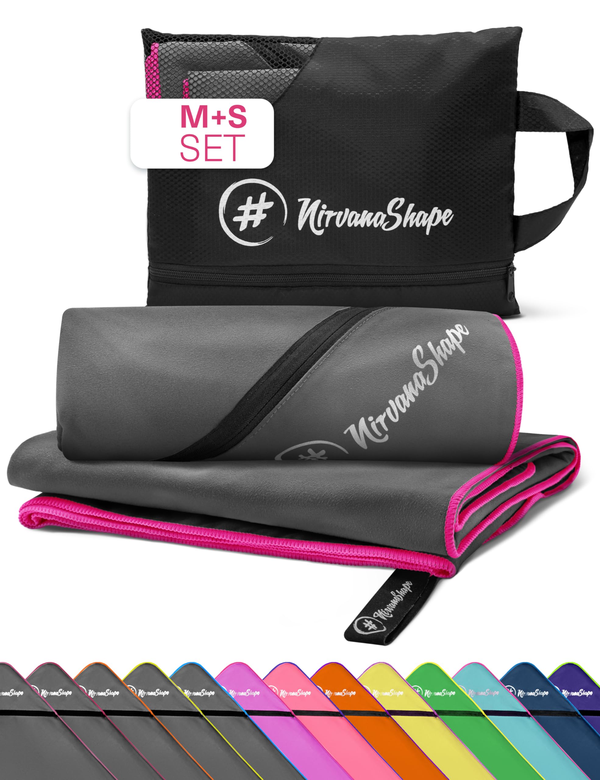 NirvanaShape Microfiber Towel, Absorbent, Lightweight, Quick-Drying, Ideal for Travel, Sports, Fitness, Yoga, Sauna, Swimming