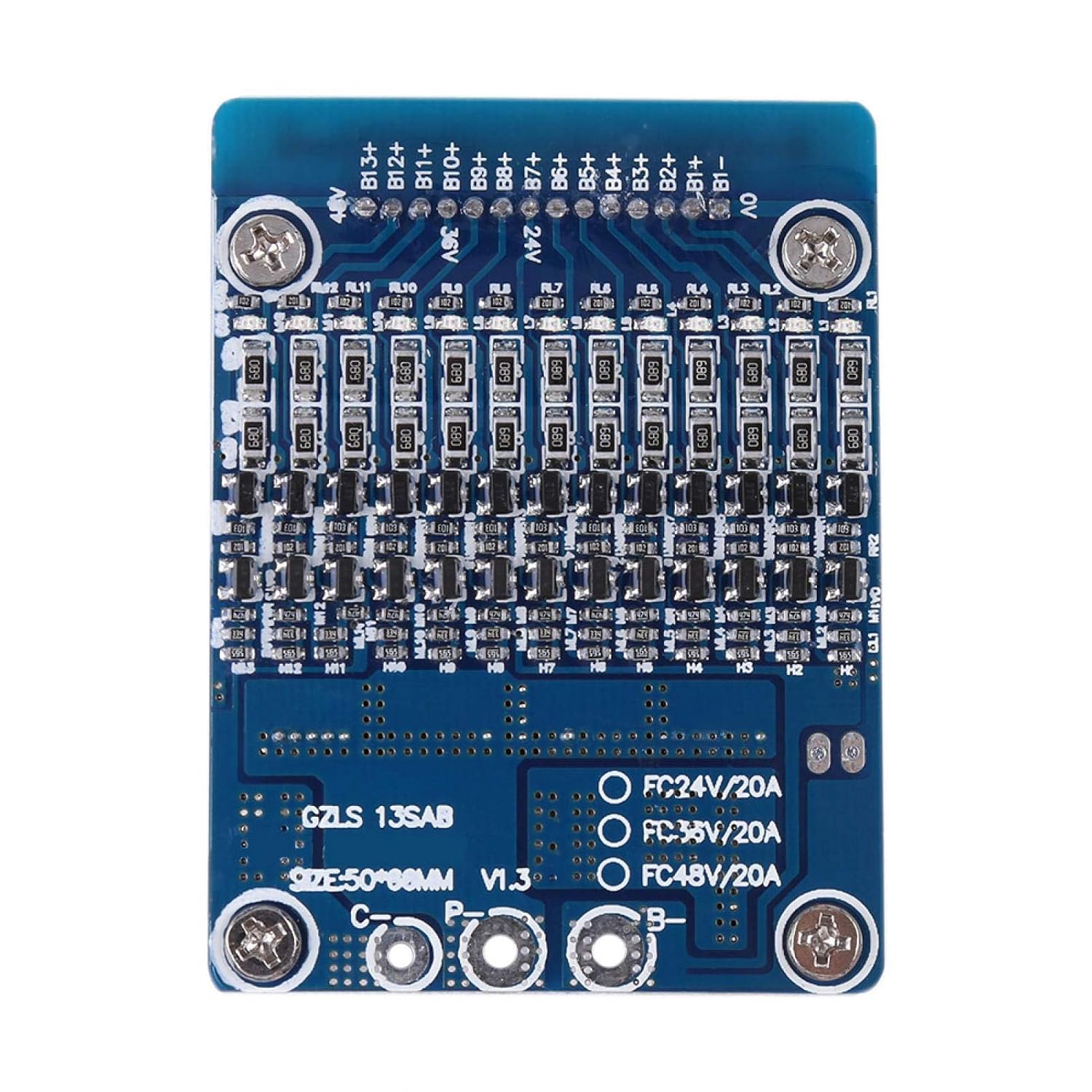 13S 48V 20A Li-ion Cell 18650 Battery Protection Board BMS PCB Protection Board With Balance Function for 13 Series Cell Li-ion Batteries - Image 5