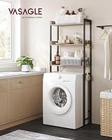 VASAGLE Over-The-Toilet Rack 3-Tier Greige Black BTS002B02 Space-Saving Storage view 2