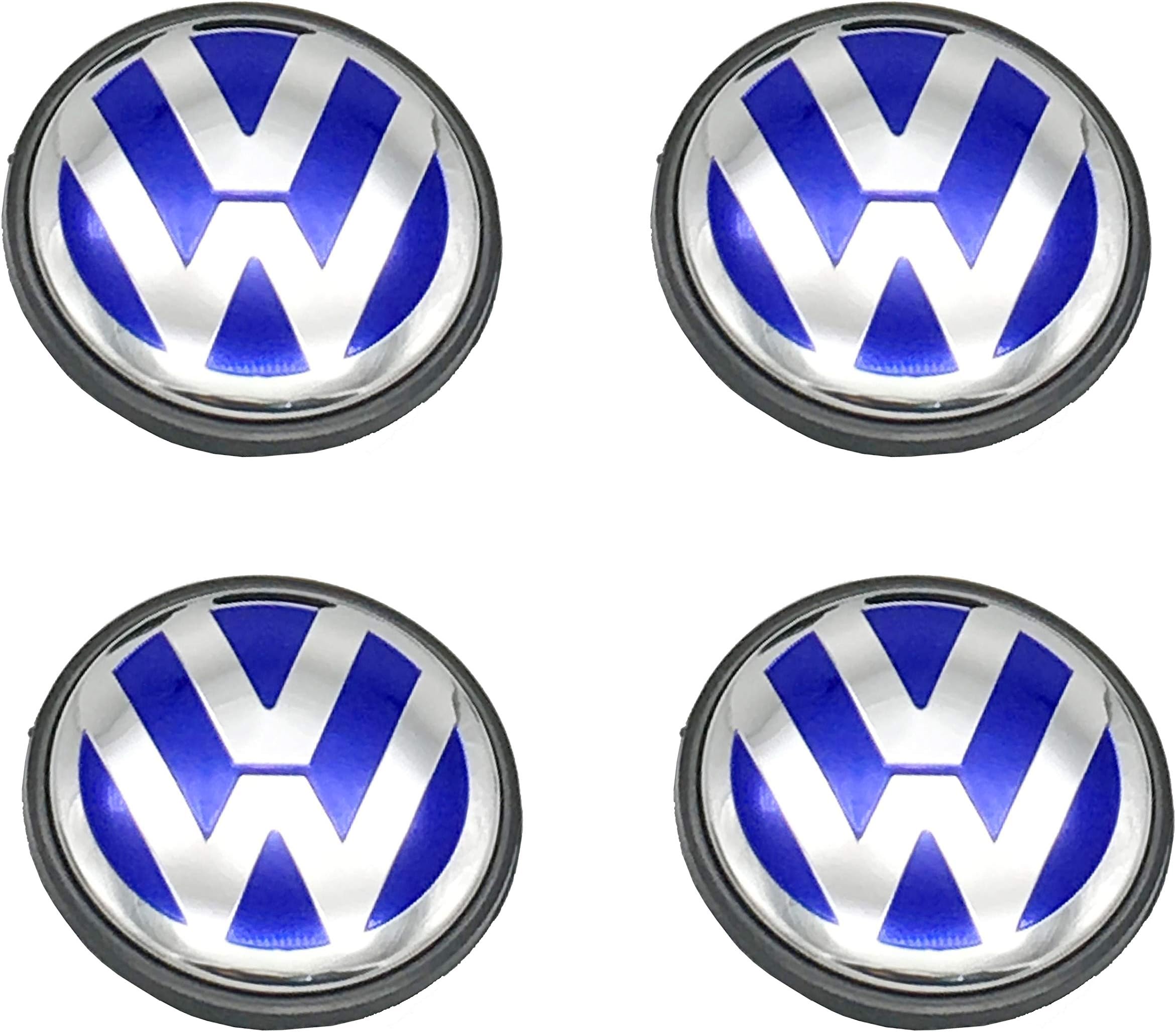 Wheel Center Hub Caps 65mm Wheel Hub Cover Replacements Logo Badges Emblems For VW P/N:3B7 601 171, Blue,4pcs