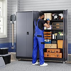 Yizosh Metal Garage Storage Cabinet with Locking