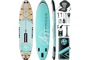 ATPROSS 11'6"x35" Inflatable Stand Up Paddle Board 450LBS Weight Capacity Extra Wide Non-Slip Stable Deck Adult SUP,Premium Accessories Kit & Backpackfor Yoga, Fishing, Surf