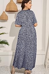 OSTOO Women's Plus Size Hawaii Empire Waist Bat