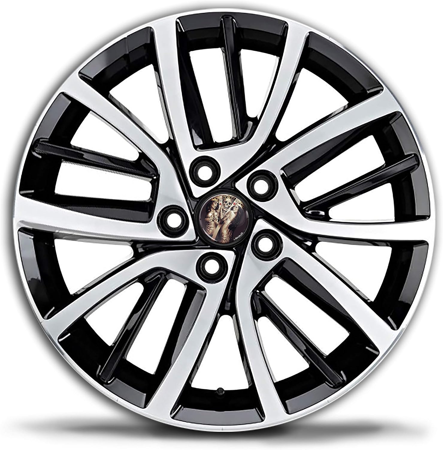SkinoEu 4 x 65mm Wheel Centre Alloy Hub Center Caps Compatible with VW 3B7 601 171 / 6U7 601 171 Black Hubcaps CV 23 - Image 5