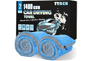 TTRCB 2 Pack Car Drying Towels, 48" x 24" Extra Large Microfiber Towels for Cars, 1400 GSM Ultra-Absorbent, Streak Free, Premium Double Twisted-Loop Drying Towels Car Detailing for SUV, RV, Truck