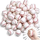 Vinsot 50 Pcs Mini Foam Baseball Softball Stress Balls Bulk 2 Inch Squeeze Balls for Stress Anxiety Relief Party Favors School Carnival Reward Christmas Stocking Fillers(Baseball)