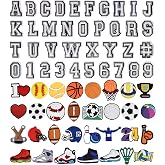 CUNUEN 68 Pcs Letter Number Sport Charms for Clogs Shoe Decoration