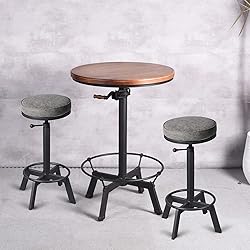 BOKKOLIK Vintage Bar Stools Set of 2 Industrial Bar