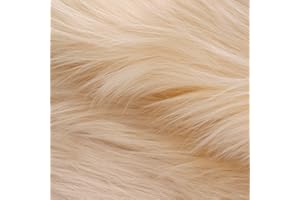 YURDON Faux Fur Fabric Craft Fur for Crafts,Gnomes,Costume,Fursuit,Decoration(10x10 inches,Ivory)