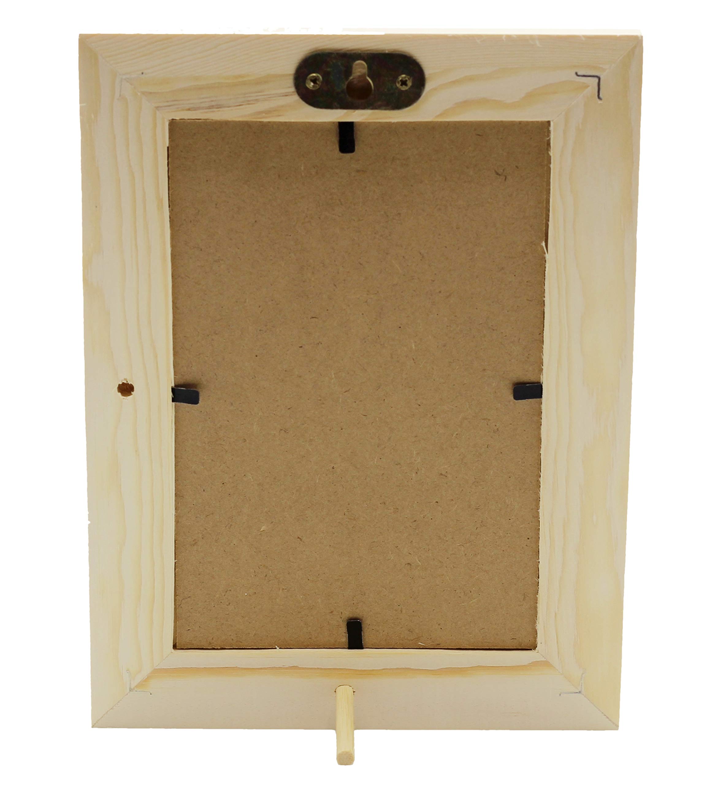 Creative Hobbies Pack of 6 - Unfinished Solid Pine Wood Picture Frames For Arts & Crafts, DIY Painting Project - Stand or Hang on the Wall - (8x6 Frame Size Holds 6x4 Pictures) For Adults and Kids