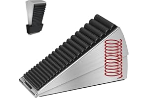 BOONBERY Adjustable Heavy Duty Door Stopper, Spring Loaded with Holder, Tall up to 3 in Strongest Stainless Steel Doorstop for Bottom of Any Heavy Door