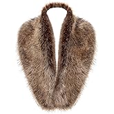 LA CARRIE Women's Faux Fur Collar Scarf Wrap Winter Neck Warmer Collar Ladies White Scarf