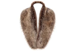 LA CARRIE Women's Faux Fur Collar Scarf Wrap Winter Neck Warmer Collar Ladies White Scarf