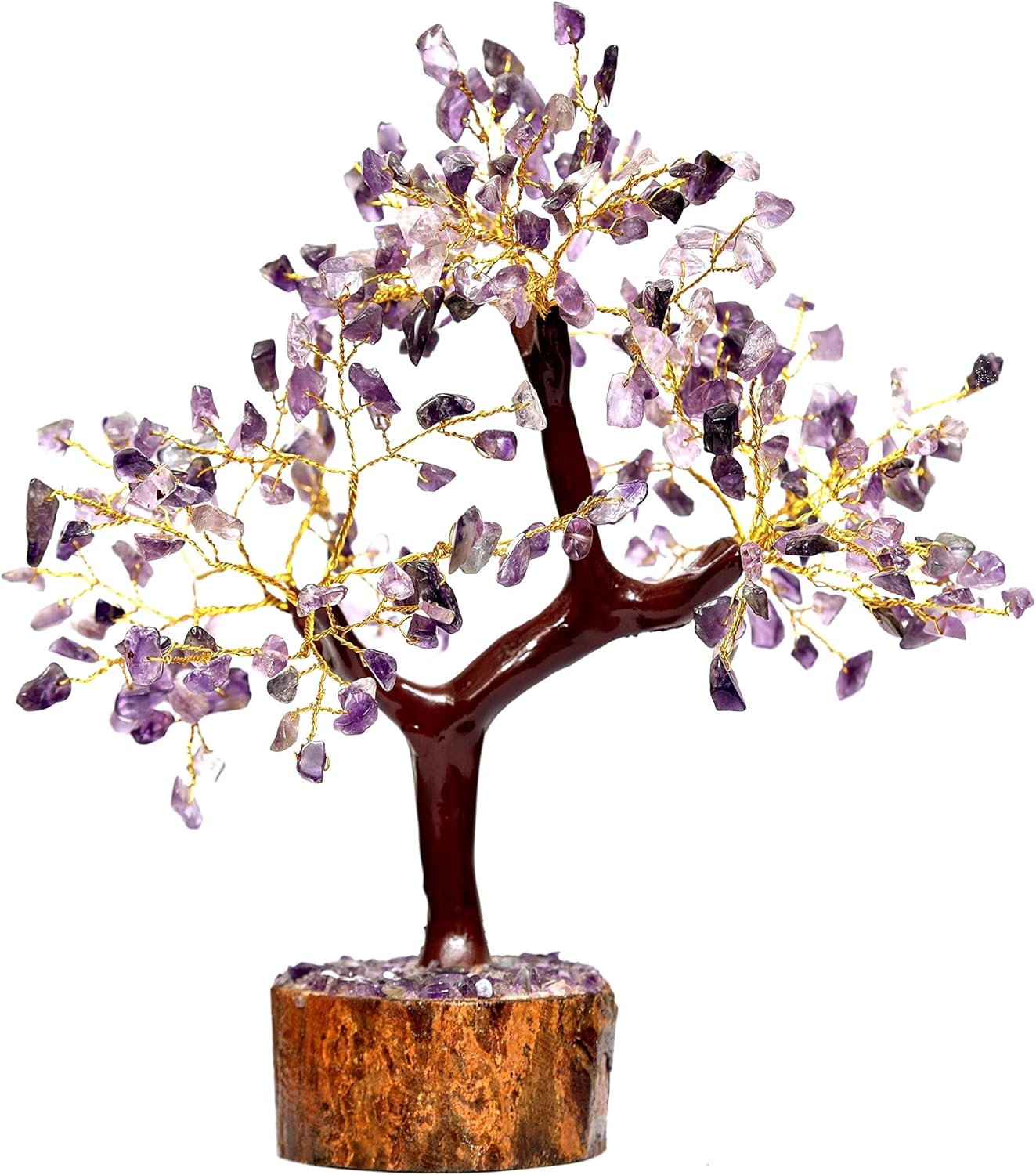 Crystals Healing Stones Seven Chakra Natural Healing Gemstone Bonsai feng Shui Christmas Money Crystal Tree of Life Good Luck Home Office Decor Spiritual Gift (Gold Wire 300 Beads) of 10-12 Inch: Home & Kitchen