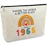 ancpeany 60th Birthday Gifts for Women Her, Happy 60th Birthday Decorations for Wife, Mom, Grandma, Friend, 1965 60 Year Old Gift Ideas Makeup Bag, Mothers Day, Christmas Cosmetic Travel Zipper Pouch