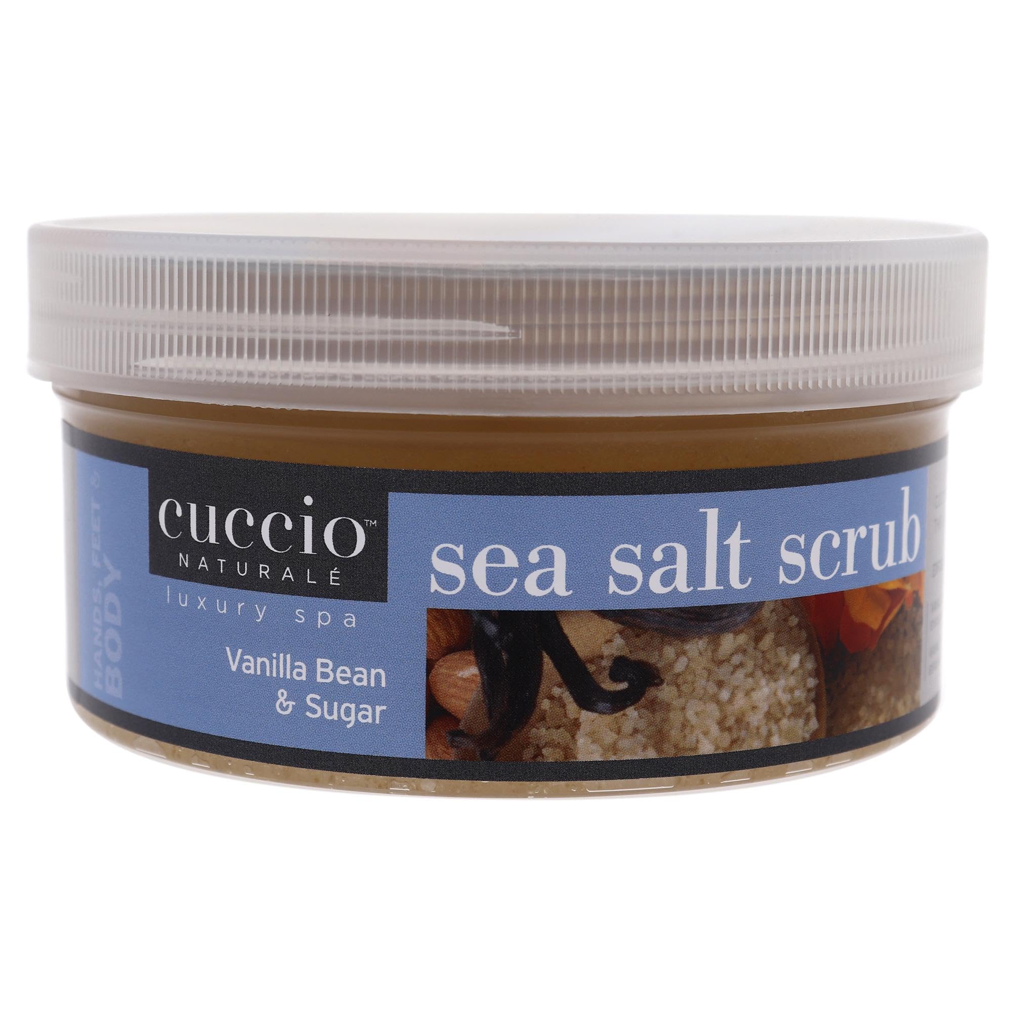 Cuccio Naturale Sea Salt Scrub - Gently Exfoliates To Remove Dead Skin Cells - Leaves Skin Supple, Radiant And Youthful Looking - Paraben And Cruelty Free - Vanilla Bean And Sugar - 19.5 Oz