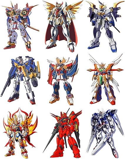 Amazon Com Large Stickers 9 Pics 2 5 X3 5 Each Gundam Mecha Anime Manga Robot Toys Games