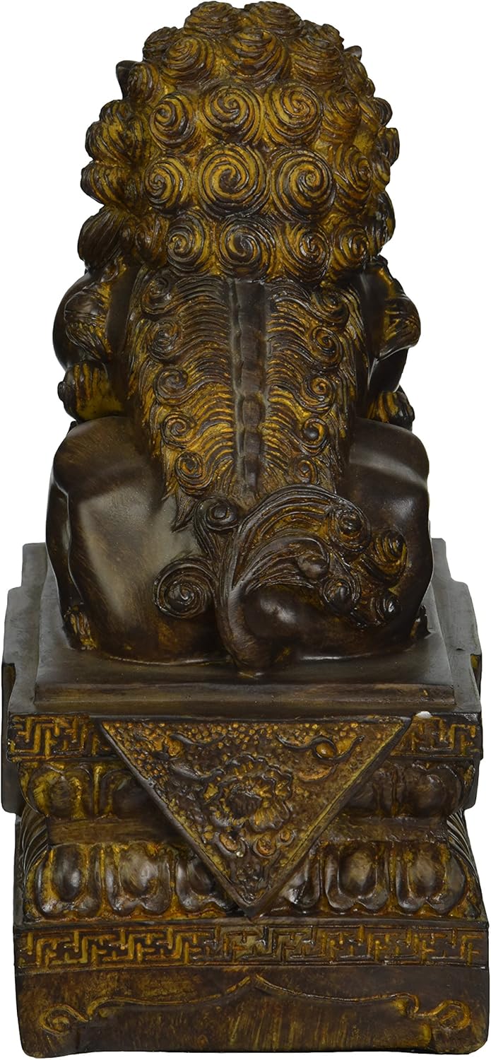 Design Toscano NY13668011 Female Chinese Guardian Lion Foo Dog Asian Decor Statue, 23 cm, Polyresin, Bronze Finish - Image 3