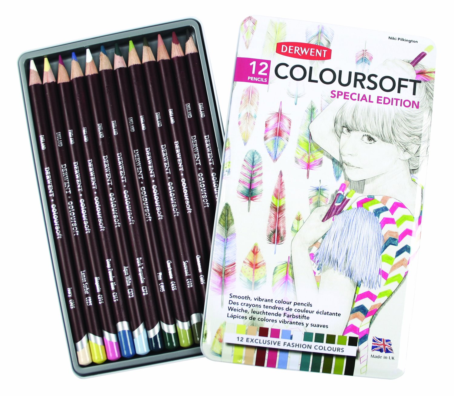 Derwent 2301997 Coloursoft Fashion Buntstift, 12 Stück Amazon.de