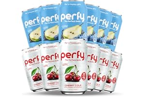 PERFY Caffeine Free Healthy Soda Classics Variety | Real Fruit Juice – Low Sugar Nootropic Drinks with L-Theanine + Turmeric or Ashwagandha | Calming Functional Mocktail Sampler | Keto + GLP-1 Friendly