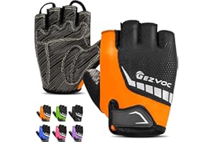 GEZVOC Cycling Gloves with Shock-Absorbing Pad, Extra Grip, Flexible Fit, Light Weight, Breathable for Men and Women Mountain Biking