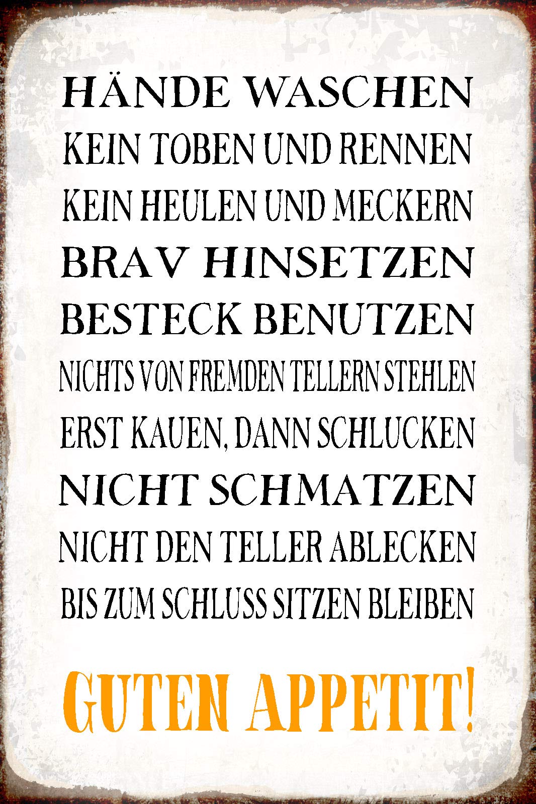 Schatzmix Tin-Plate Sign Wall Plaque, Sheet metal, Multicoloured, 20x30 cm