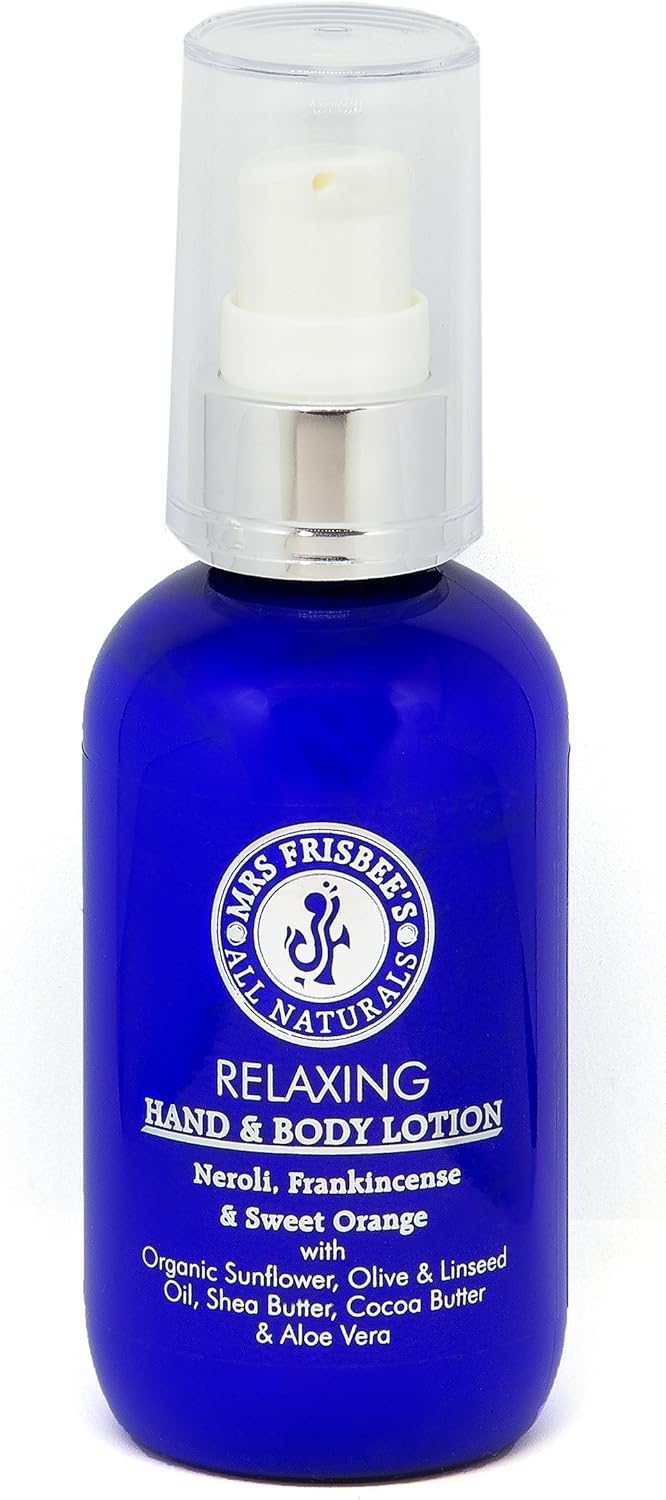 Relaxing Organic Hand and Body Lotion with Neroli, Frankincense and Sweet Orange Pure Essential Oils, Shea Butter