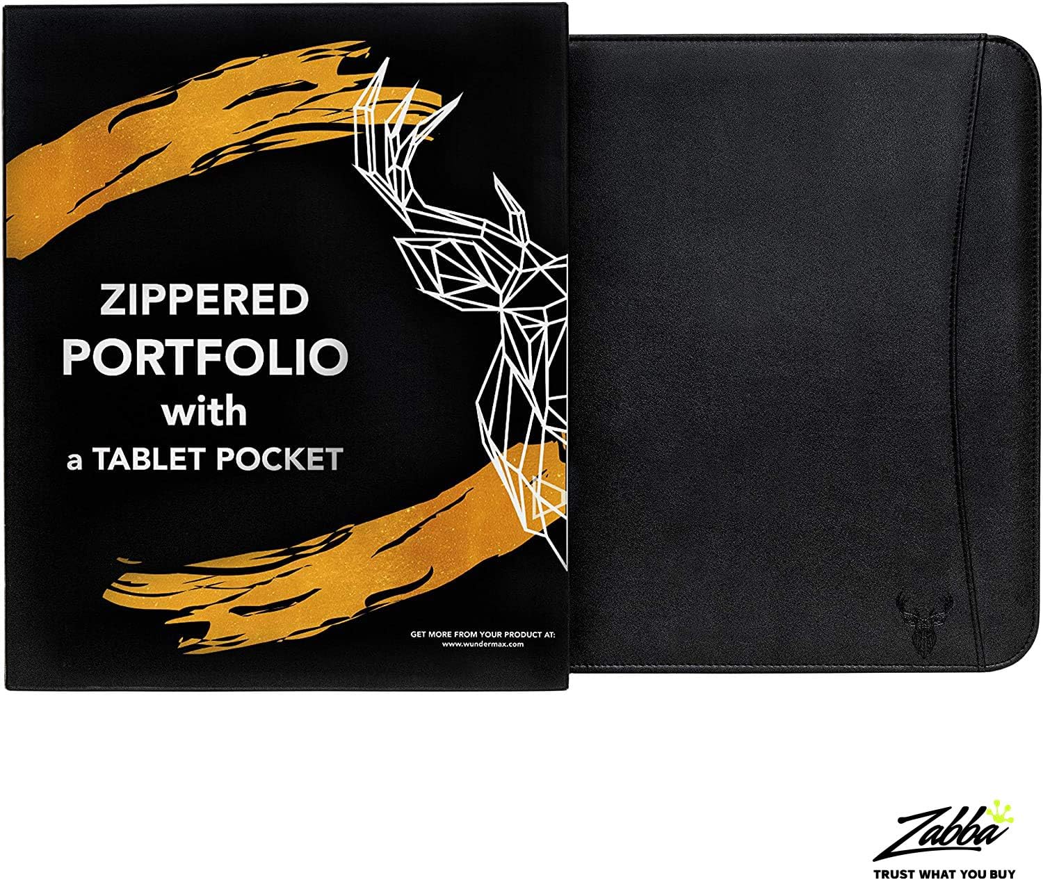 Zippered Padfolio, Leather Portfolio Binder - 10.1 Inch, Business Folder, Resume/Document Organizer - Notebook, Ipad Case, Planner - Men & Women : Office Products