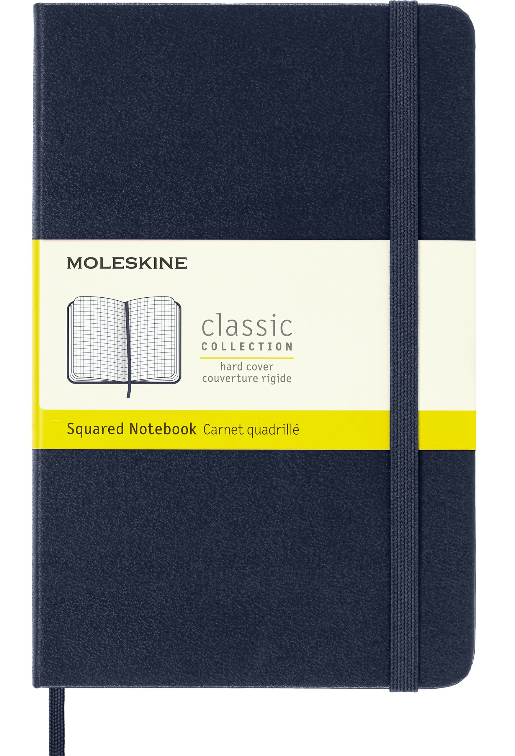 Moleskine Classic Dotted Paper Notebook, Hard Cover and Elastic Closure Journal, Color Sapphire Blue, Size Medium 11.5 x 18 cm, 208 Pages