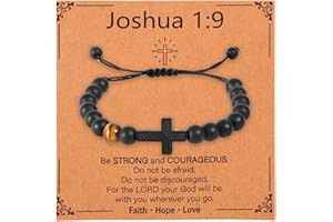 Cross Bracelet Gifts, Adjustable American Flag Cross Beads Bracelet Religious Christian Baptism Jewelry for Man