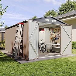 Aoxun 8'x15' Outdoor Metal Storage Shed with