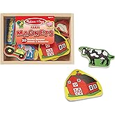 Melissa & Doug 20 Wooden Farm Magnets in a Box