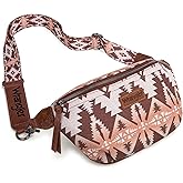 Montana West x Wrangler Large Fanny Packs for Women Western Crossbody Sling Bags Aztec Belt Purse