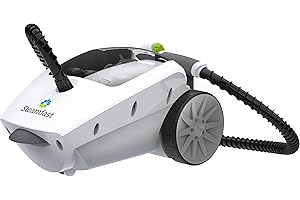Steamfast SF-375 Deluxe Canister Steam Cleaner with 18 Accessories, Continuous Trigger, and Onboard Storage, White